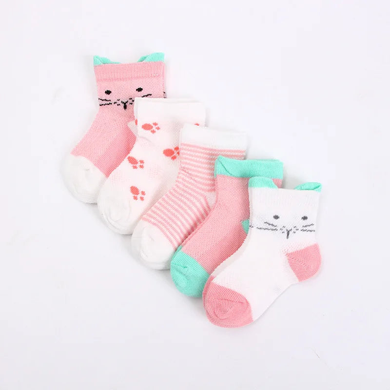 5 Paare Baby-Socken Set – Weiche Baumwolle