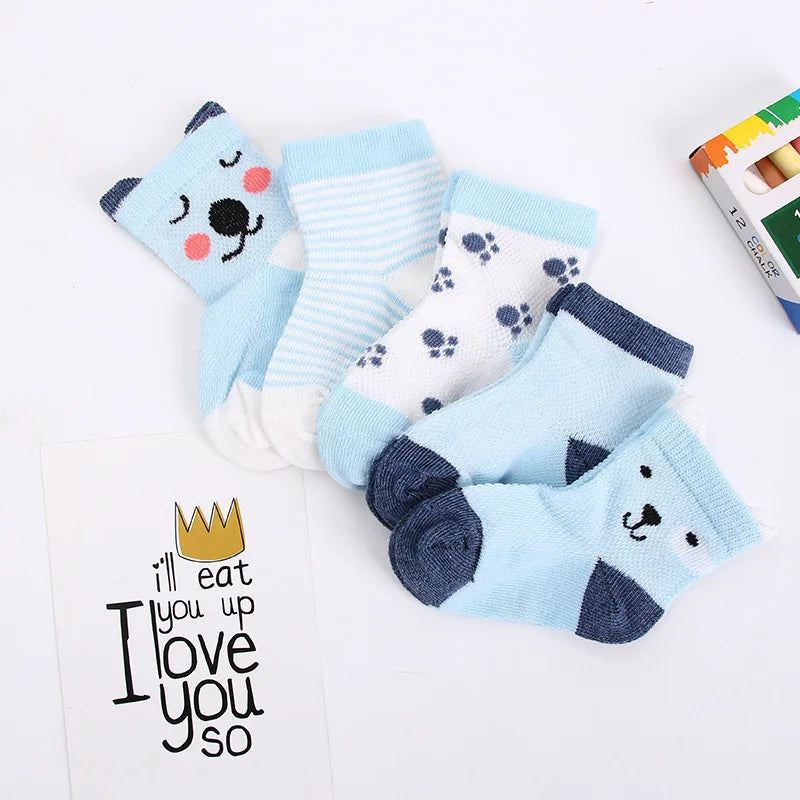 5 Paare Baby-Socken Set – Weiche Baumwolle