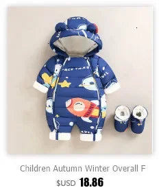 Neugeborene Winter Kinder Jacke wasserdichten Mantel sowie Samt Baby Mädchen Kleidung Schnee anzug Junge Stram pler Kleinkind Kapuze Mantel Overalls