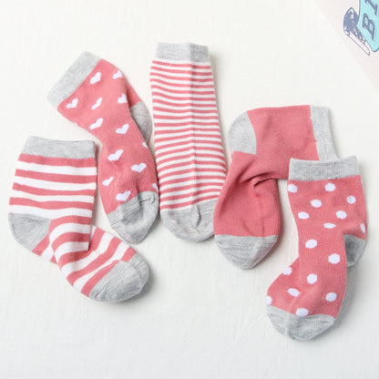 5Pairs Nette Gestreifte Baby Socken Cartoon Kaninchen Neugeborenen Kurze Socke für Junge Mädchen Frühling Herbst Baumwolle Kinder Kurze Socken