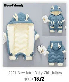 Neugeborene Winter Kinder Jacke wasserdichten Mantel sowie Samt Baby Mädchen Kleidung Schnee anzug Junge Stram pler Kleinkind Kapuze Mantel Overalls