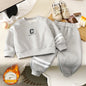 Mädchen plus Samt verdickten Anzug Jungen gepolsterte Sport Set Baby warme Sweatshirt Hose 2 Stück Winter neue Kinder gestreifte Outfit