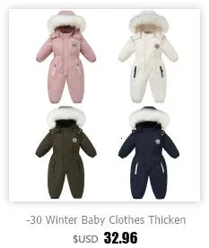 Neugeborene Winter Kinder Jacke wasserdichten Mantel sowie Samt Baby Mädchen Kleidung Schnee anzug Junge Stram pler Kleinkind Kapuze Mantel Overalls