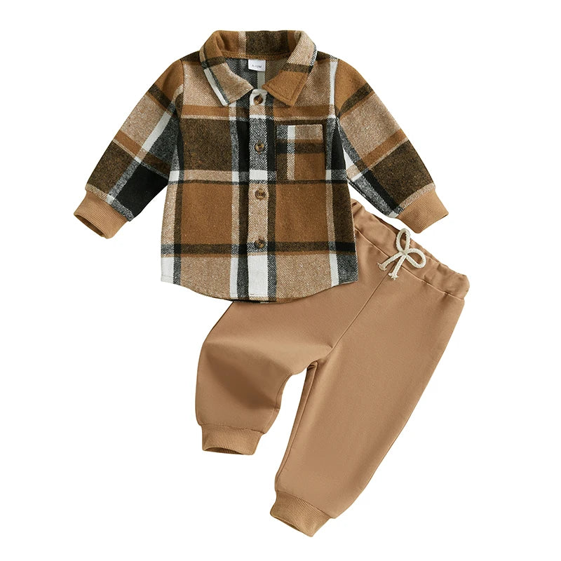 Baby Herbst Kleidung Outfits - Langarm Shirt und Gummiband Hosen