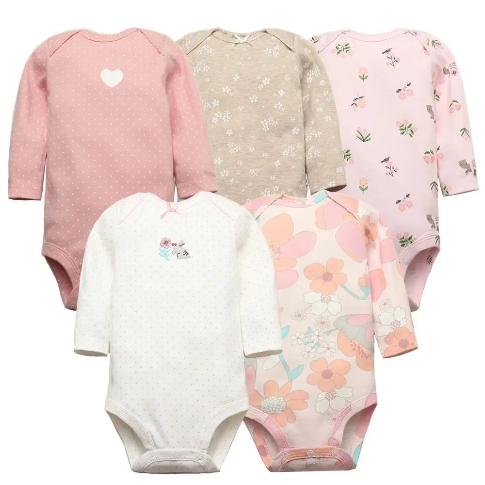 5-teiliges Baby Unisex Bodysuit-Set – 100% Baumwolle