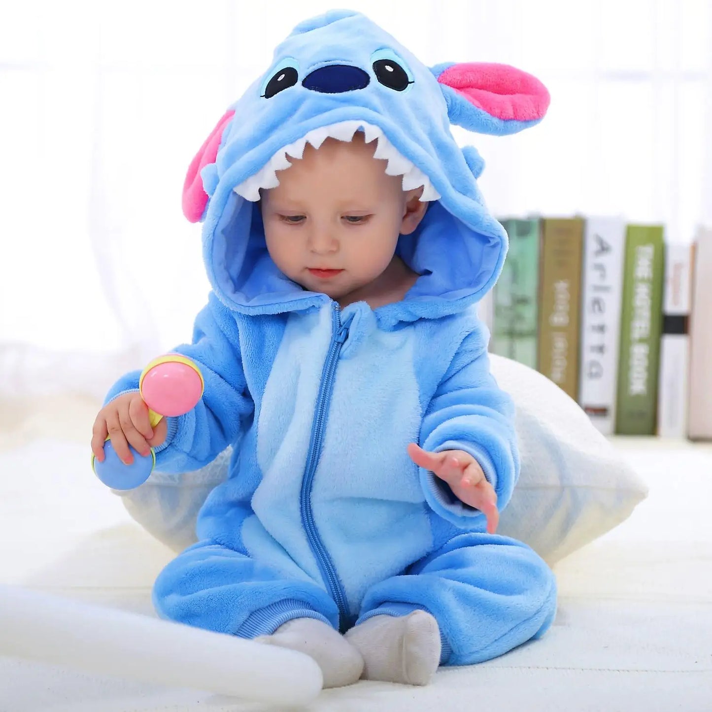 Baby Kigurumi Stich Kuh Einhorn Cartoon Strampler Infant Kinder Tier Overall Mädchen Jungen Cosplay Pyjama Kostüme Für Weihnachten