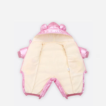 Neugeborene Winter Kinder Jacke wasserdichten Mantel sowie Samt Baby Mädchen Kleidung Schnee anzug Junge Stram pler Kleinkind Kapuze Mantel Overalls