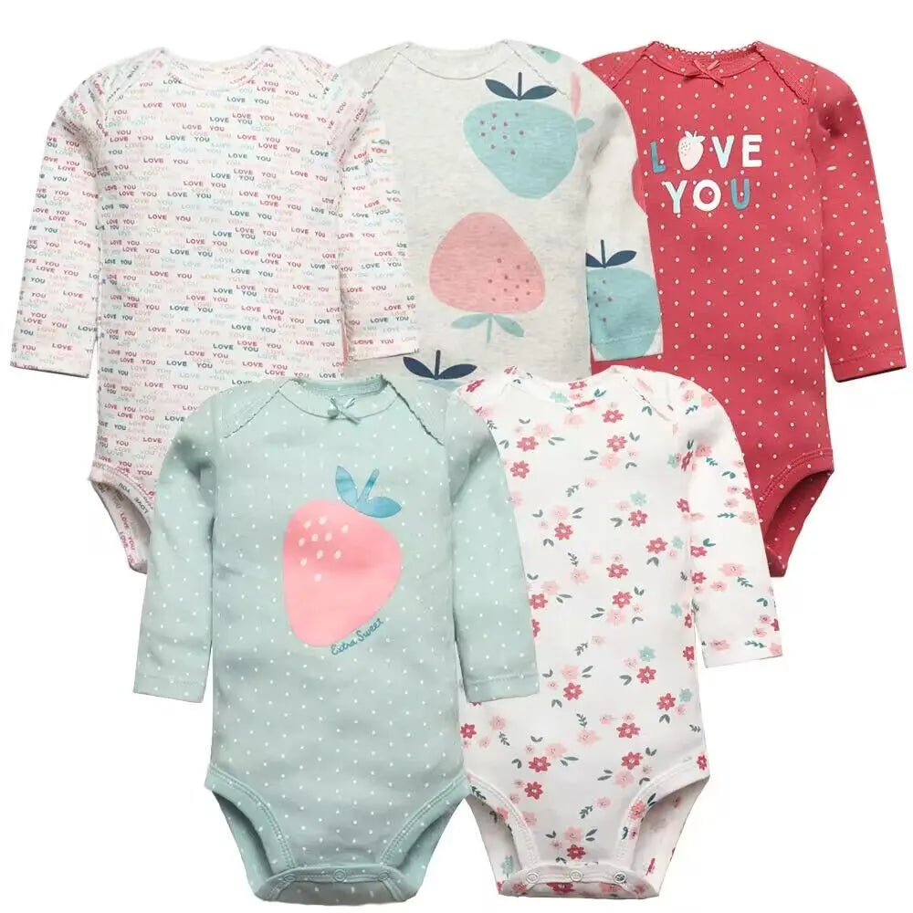 5-teiliges Baby Unisex Bodysuit-Set – 100% Baumwolle