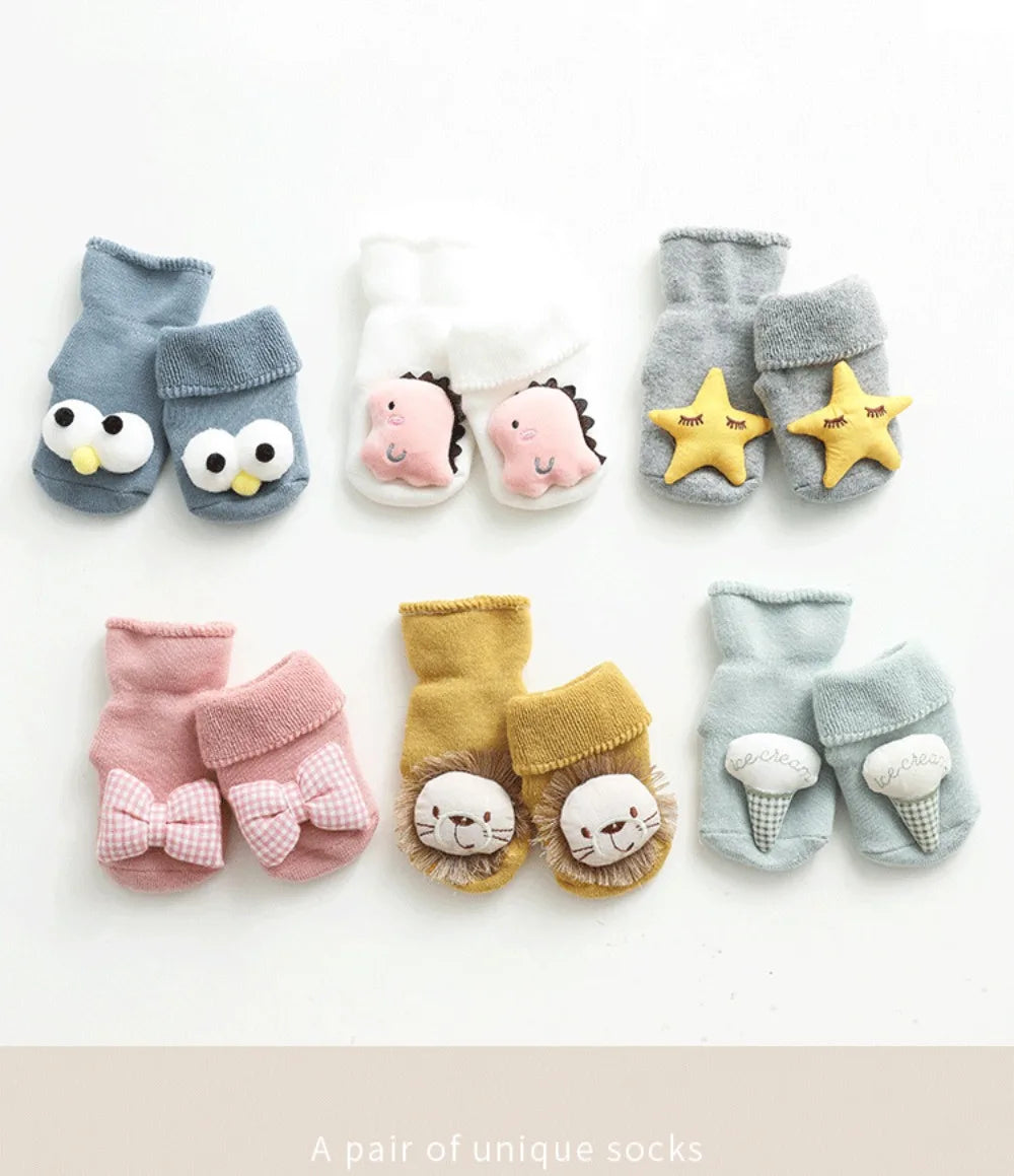 Nette Cartoon Baby Socken Für Jungen Mädchen Winter Weiche Baumwolle Neugeborenen Kleinkind Socken Kinder Anti Slip Boden Socken Beinlinge Kleidung