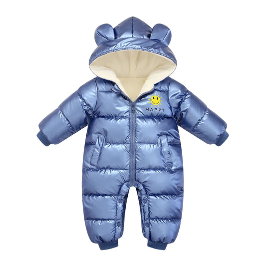 Neugeborene Winter Kinder Jacke wasserdichten Mantel sowie Samt Baby Mädchen Kleidung Schnee anzug Junge Stram pler Kleinkind Kapuze Mantel Overalls