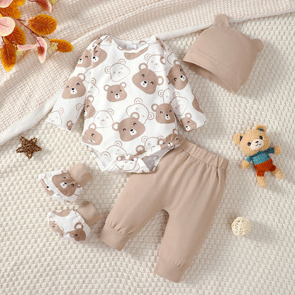 Baby Bär Set - Mütze, socken, Body & Hose