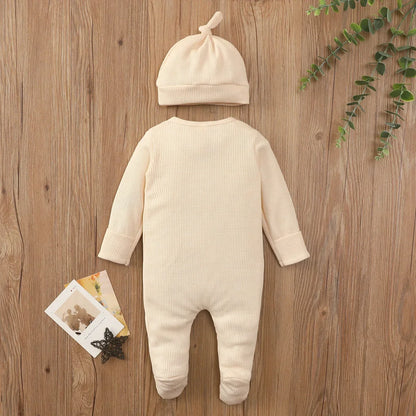 Jungen Mädchen Overall Kleidung Neugeborene Baby feste Farbe Langarm Reiß verschluss Bodysuit Säugling Babe Stram pler 3-6-9-18m für vier Jahreszeiten