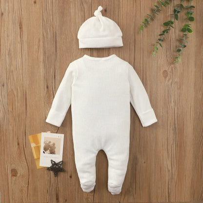 Jungen Mädchen Overall Kleidung Neugeborene Baby feste Farbe Langarm Reiß verschluss Bodysuit Säugling Babe Stram pler 3-6-9-18m für vier Jahreszeiten