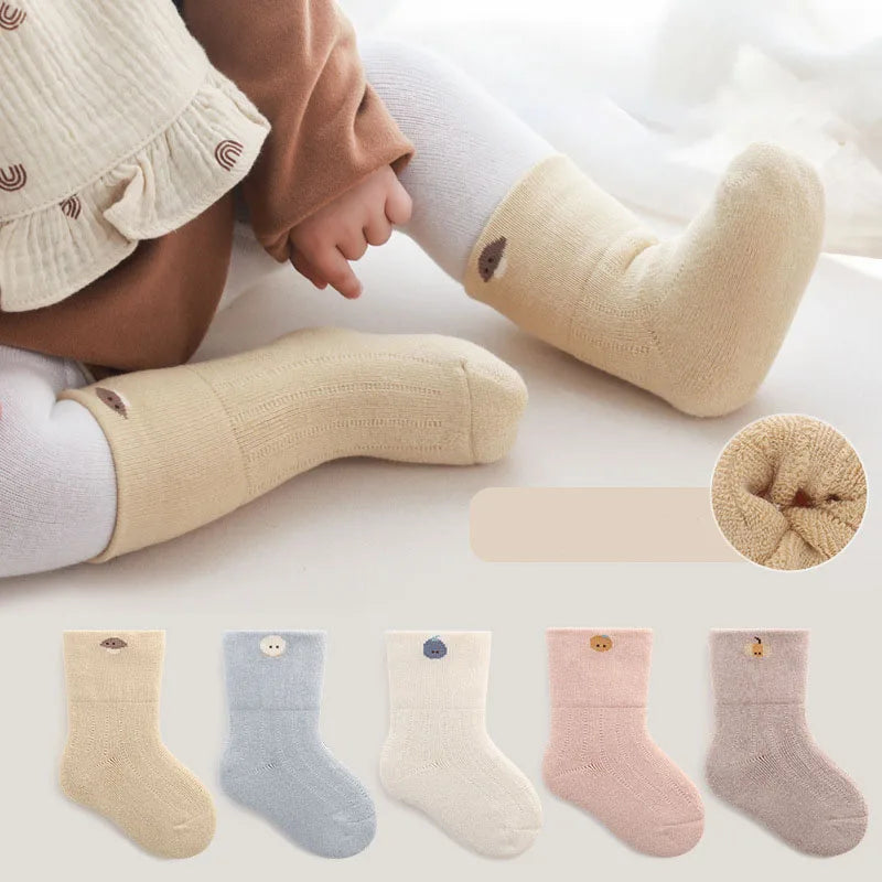 Neugeborene Babys ocken Herbst und Winter Weithals loser Mund Babys ocken niedliche Cartoon Baumwoll socken bequeme weiche Baumwoll socken