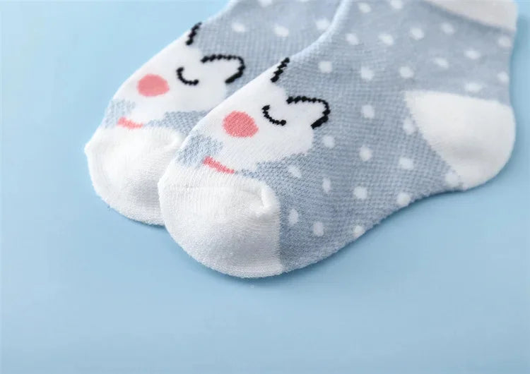 5 paare/satz neue Sommer Soft Print Neugeborene Jungen Mädchen Socken Baumwolle Säugling Boden Socke lässig Cartoon Kleinkind 0-24 Monate