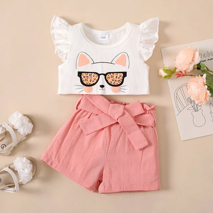 2 Teiliges Baby Mädchen Outfit – Katzen