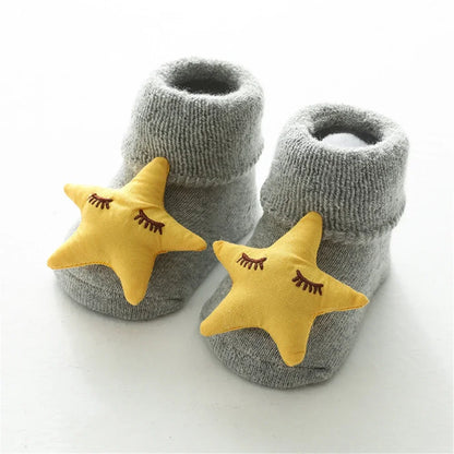 Nette Cartoon Baby Socken Für Jungen Mädchen Winter Weiche Baumwolle Neugeborenen Kleinkind Socken Kinder Anti Slip Boden Socken Beinlinge Kleidung