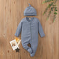 Jungen Mädchen Overall Kleidung Neugeborene Baby feste Farbe Langarm Reiß verschluss Bodysuit Säugling Babe Stram pler 3-6-9-18m für vier Jahreszeiten