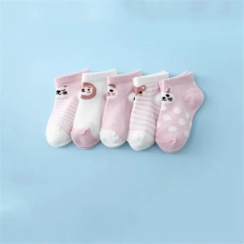 5 paare/satz neue Sommer Soft Print Neugeborene Jungen Mädchen Socken Baumwolle Säugling Boden Socke lässig Cartoon Kleinkind 0-24 Monate