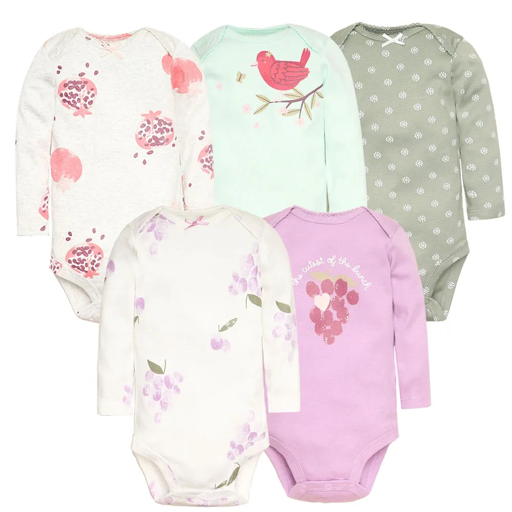 5-teiliges Baby Unisex Bodysuit-Set – 100% Baumwolle