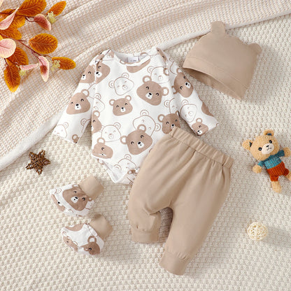 Baby Bär Set - Mütze, socken, Body & Hose