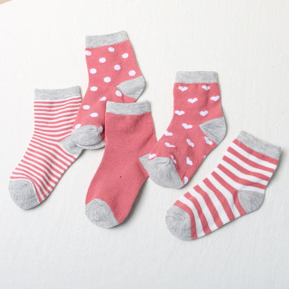 5Pairs Nette Gestreifte Baby Socken Cartoon Kaninchen Neugeborenen Kurze Socke für Junge Mädchen Frühling Herbst Baumwolle Kinder Kurze Socken