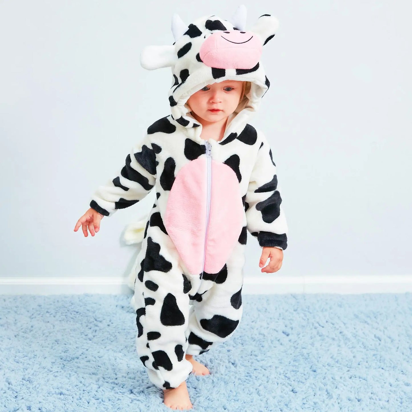 Baby Kigurumi Stich Kuh Einhorn Cartoon Strampler Infant Kinder Tier Overall Mädchen Jungen Cosplay Pyjama Kostüme Für Weihnachten