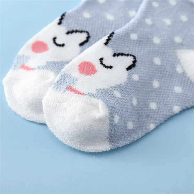 5 Paare/los Kinder Weiche Baumwolle Socken Junge Mädchen Baby, Kleinkind Mode Dünne Mesh Für Frühling Sommer 0-2 jahre Kinder Cartoon Unisex Socke