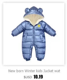 Neugeborene Winter Kinder Jacke wasserdichten Mantel sowie Samt Baby Mädchen Kleidung Schnee anzug Junge Stram pler Kleinkind Kapuze Mantel Overalls