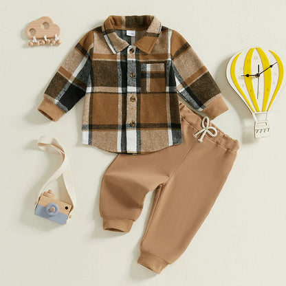 Baby Herbst Kleidung Outfits - Langarm Shirt und Gummiband Hosen